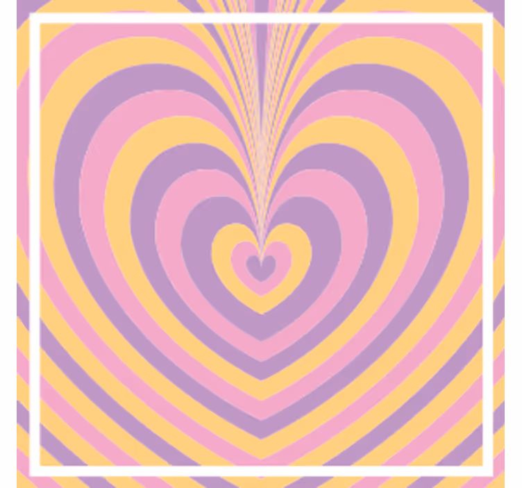 Vintage onderzetters met concentrische hartpatronen - TenStickers