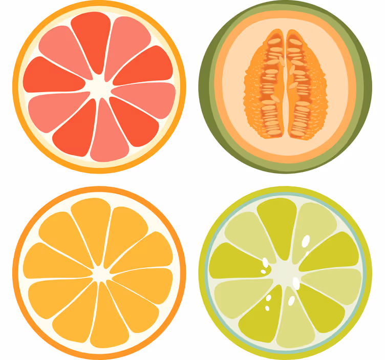 Enge onderzetters fruit slice coasters - TenStickers