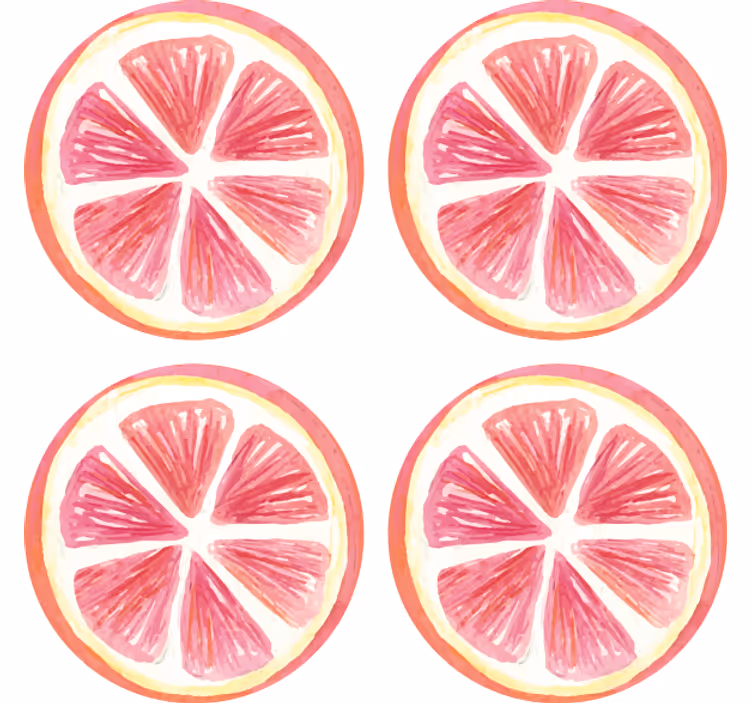 Enge onderzetters omtrekte roze citrusplakken - TenStickers