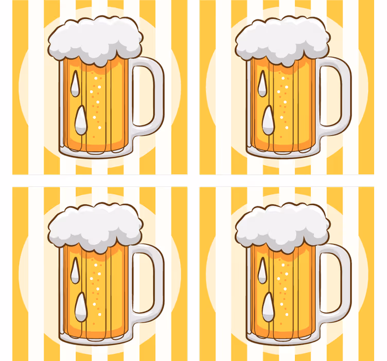 Bier onderzetters met geïllustreerde bierpul - TenStickers