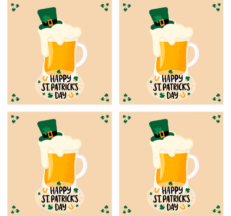 Bier onderzetters feestelijke bierbeker - TenStickers
