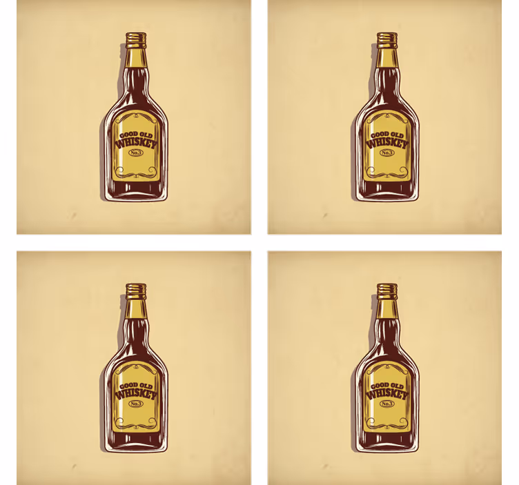 Bier onderzetters goede oude whiskeyfles - TenStickers