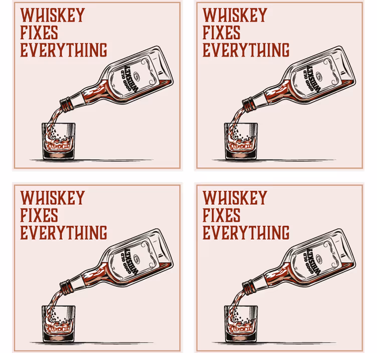 Tekst onderzetters whiskey inschenken visual - TenStickers
