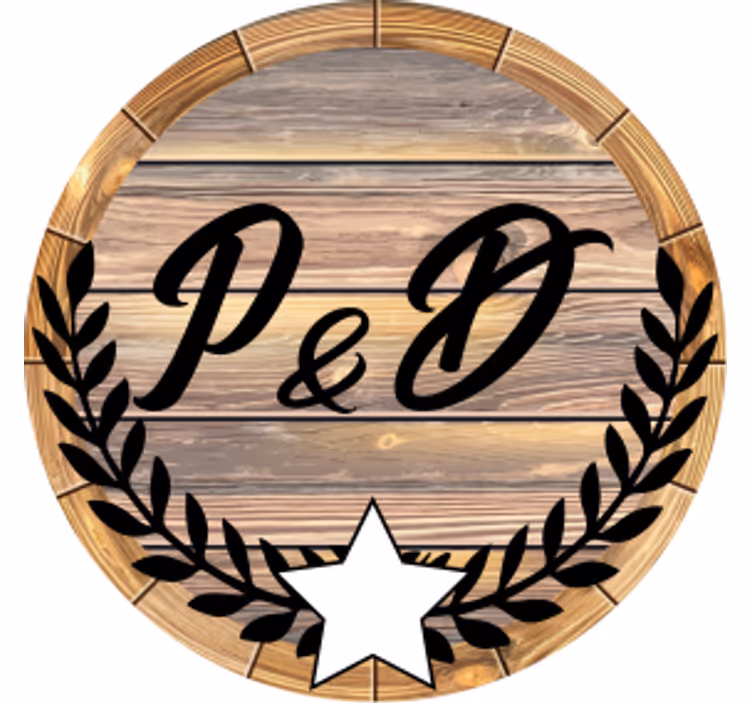 Gepersonaliseerde onderzetters met houten vat initialen - TenStickers