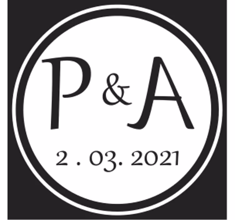 Gepersonaliseerde onderzetters monogram initialen combinatie - TenStickers