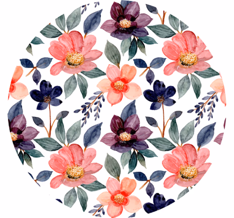 Enge onderzetters bloemenpatroon spetter - TenStickers