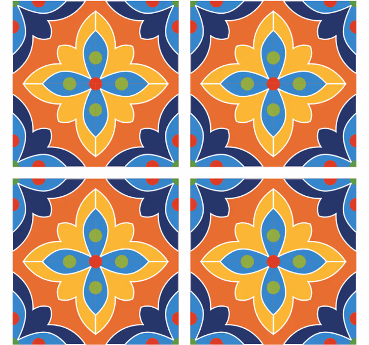 Onderzetters met levendige bloemenillustratie - TenStickers