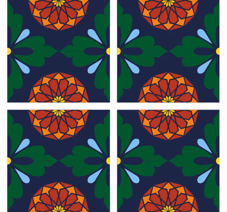 Tegel onderzetters met levendig botanisch print - TenStickers