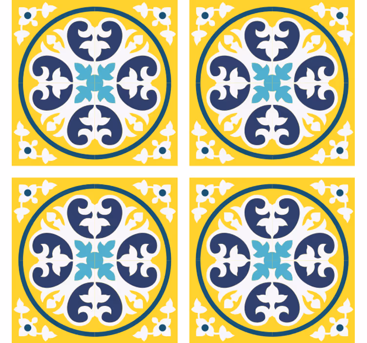 Tegel onderzetters met bloemenpatroon keramiek - TenStickers