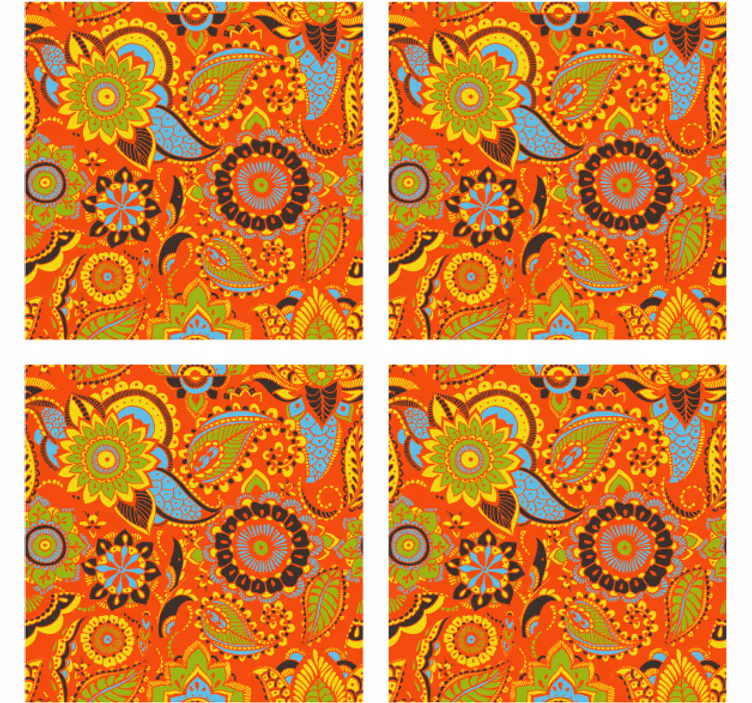 Enge onderzetters met levendig botanisch motief - TenStickers