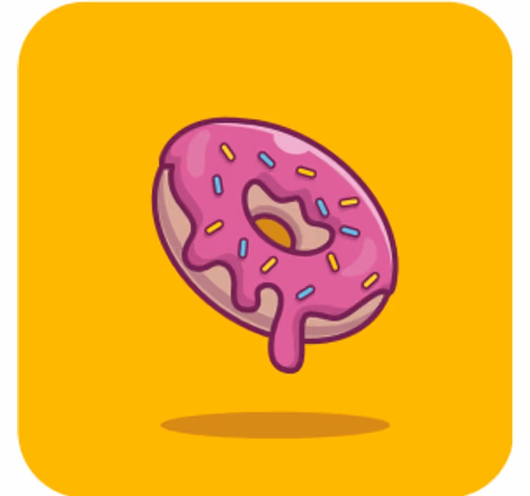 Bier onderzetters roze gezoete gebakjes - TenStickers
