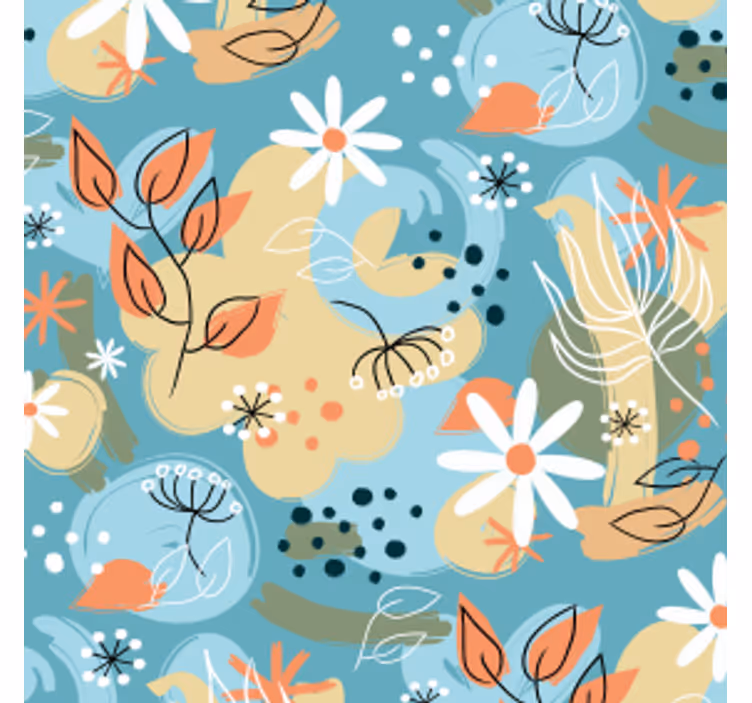 Moderne onderzetters met bloemenmotief achtergrond - TenStickers