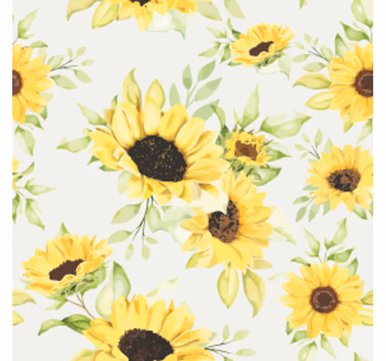 Enge onderzetters met zonnebloem bloemenmotief - TenStickers