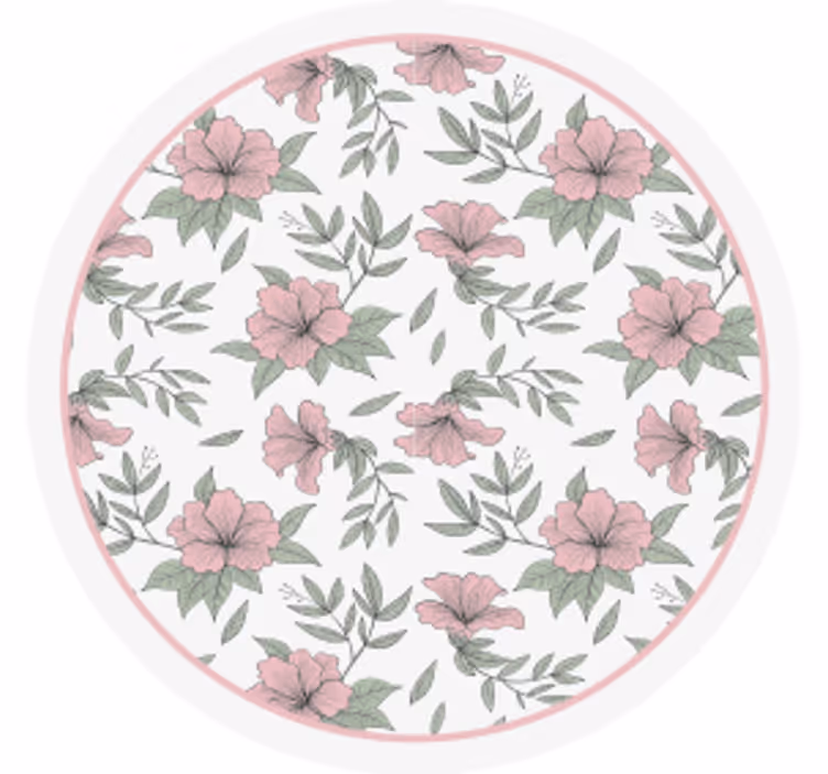 Onderzetters met bloemenpatroon rond - TenStickers