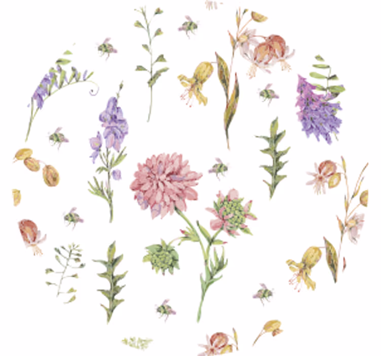 Onderzetters met bloemenpatroon - TenStickers