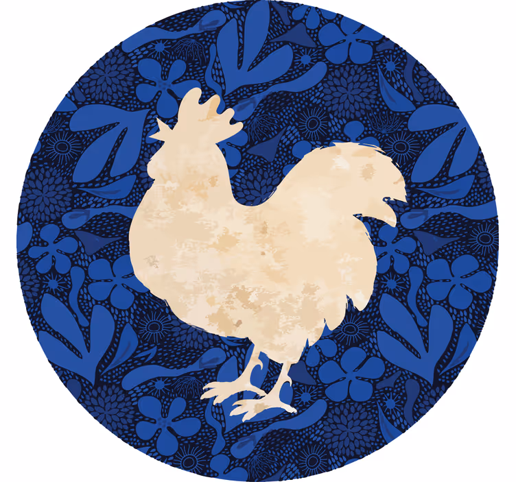 Vintage onderzetters rooster bloem silhouet - TenStickers