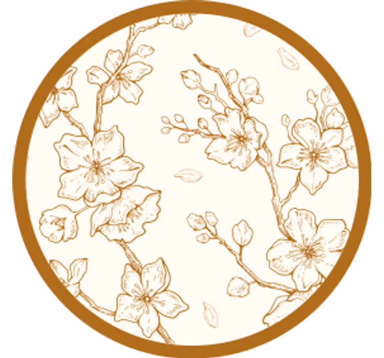 Vintage onderzetters met bloemenmotief in hout - TenStickers