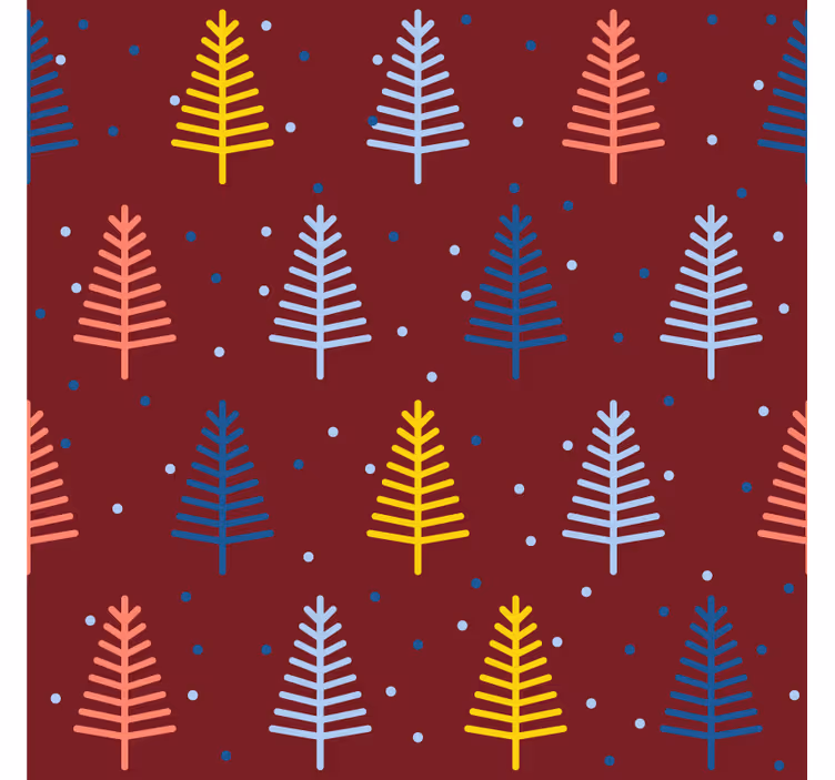 Kerst onderzetters kleurrijk boompatroon - TenStickers