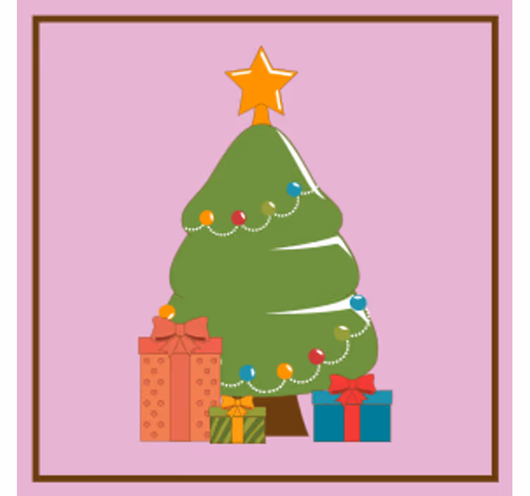 Kerst onderzetters decoratieve kerstboom cadeaus - TenStickers