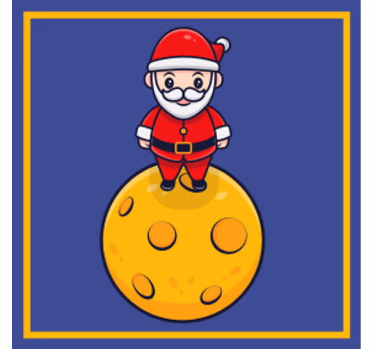 Kerst onderzetters santa op kaasbol - TenStickers