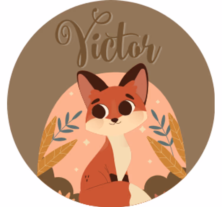 Gepersonaliseerde onderzetters schattig vosje karakter - TenStickers