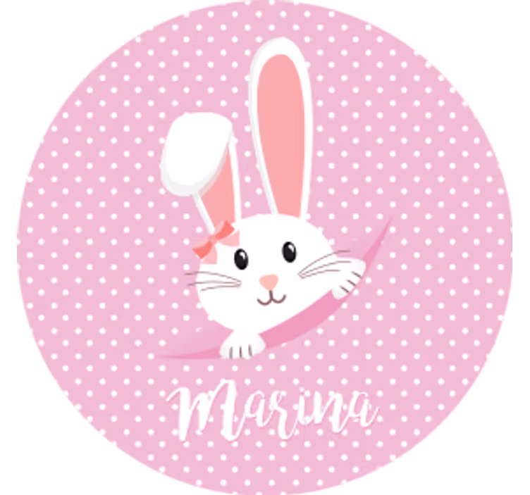 Vintage onderzetters konijn met strik - TenStickers