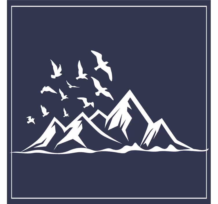 Onderzetters berglandschap silhouet - TenStickers