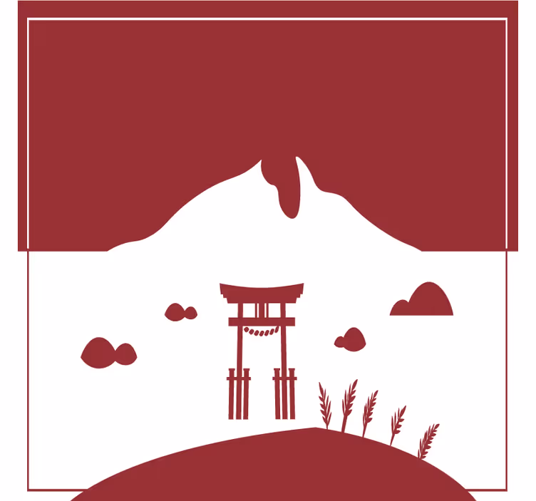 Enge onderzetters mountain torii poort - TenStickers