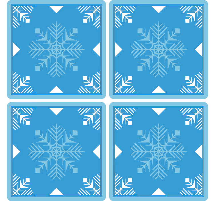 Kerst onderzetters Sneeuwvlokken blauwe tinten - TenStickers