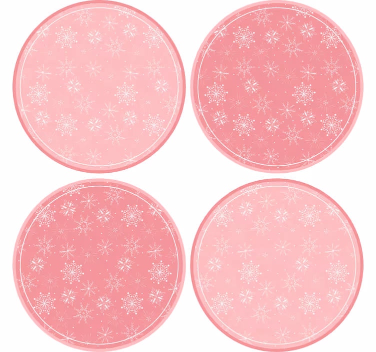 Kerst onderzetters sneeuwvlokpatroon set - TenStickers