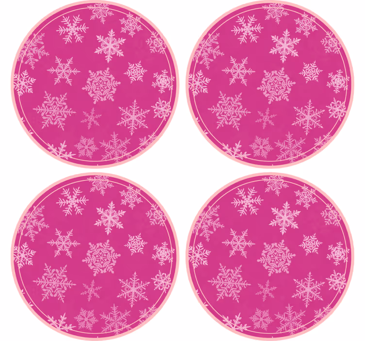 Kerst onderzetters ronde schaal met sneeuwvlokkenpatroon - TenStickers