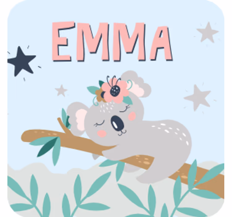 Gepersonaliseerde onderzetters schattige koala illustratie - TenStickers
