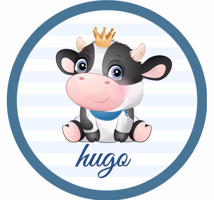Gepersonaliseerde onderzetters schattige koe illustratie - TenStickers