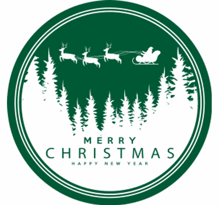 Kerst onderzetters feestelijke kerstman slee scène - TenStickers