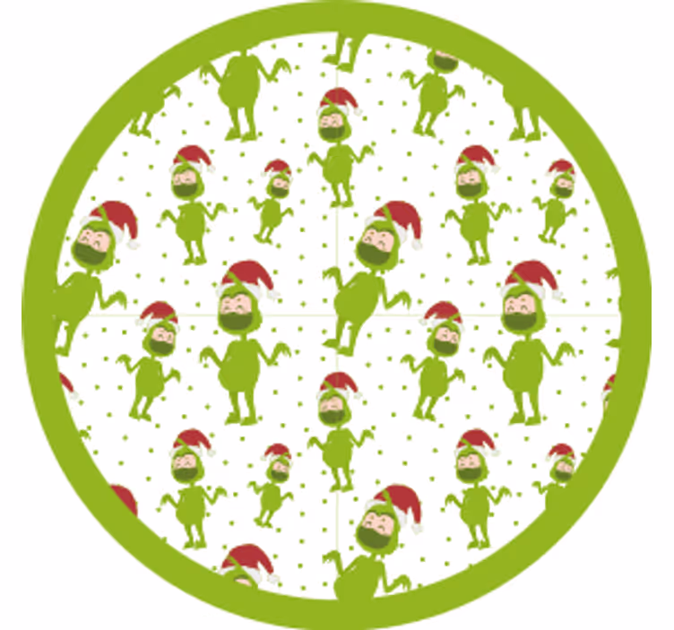 Kerst onderzetters met speelse groene figuren - TenStickers