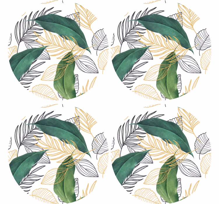 Moderne onderzetters lush groen motief - TenStickers