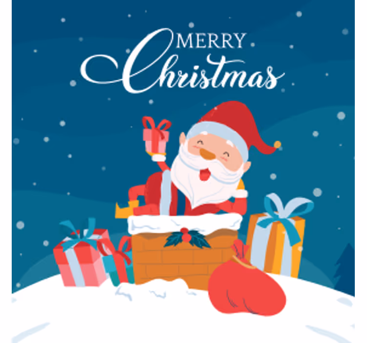 Kerst onderzetters met de kerstman en cadeaus - TenStickers