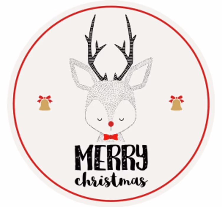 Kerst onderzetters rendier met bellen - TenStickers