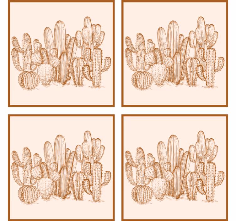 Onderzetters cactus variëteit illustratie - TenStickers