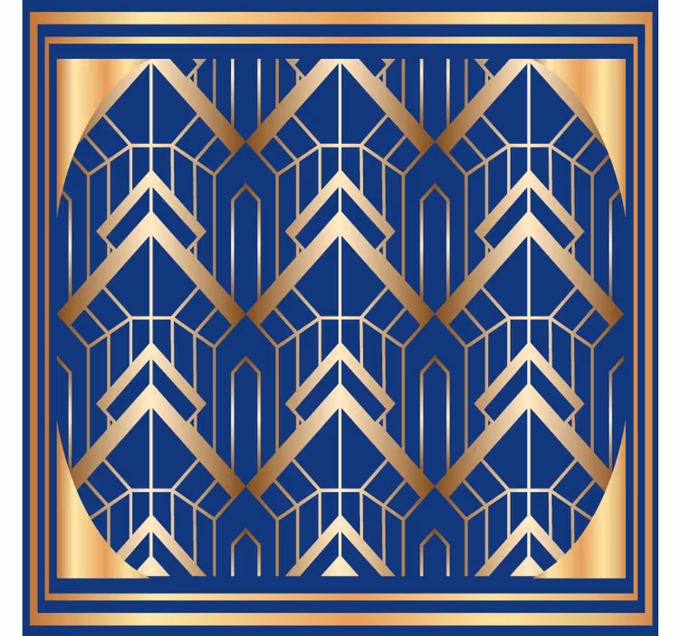 Moderne onderzetters geometrisch blauw en goud patroon - TenStickers