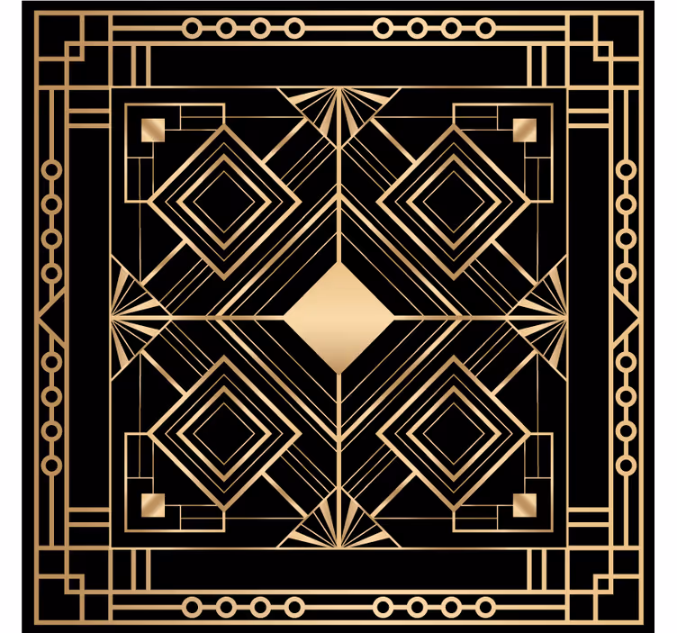 Onderzetters geometrisch patroon met gouden accenten - TenStickers