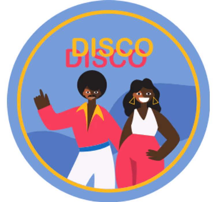 Enge onderzetters disco dans feest - TenStickers