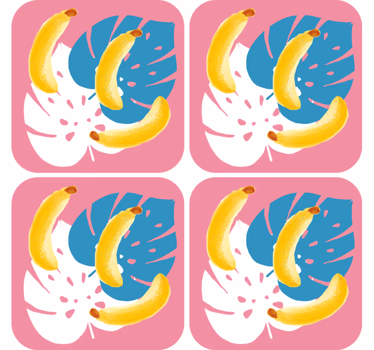 Enge onderzetters vrolijke bananenarrangement - TenStickers
