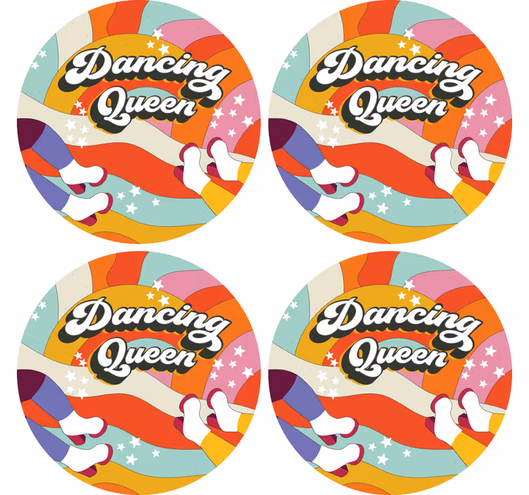 Gepersonaliseerde onderzetters kleurrijk dansvoeten ontwerp - TenStickers