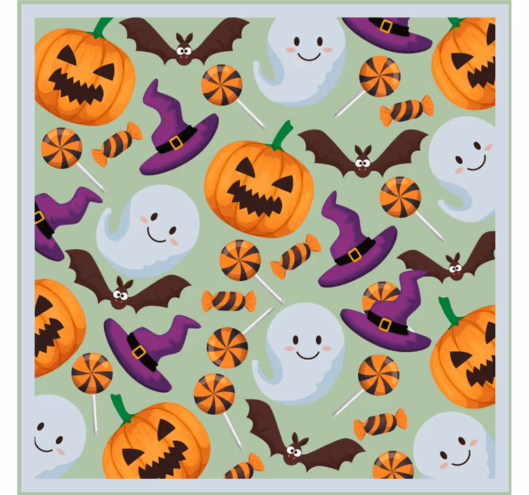 Halloween onderzetters pompoenen en spoken patroon - TenStickers