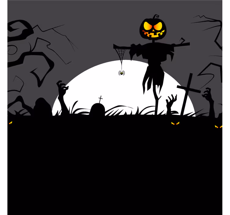 Halloween onderzetters vogelverschrikker met pompoen - TenStickers