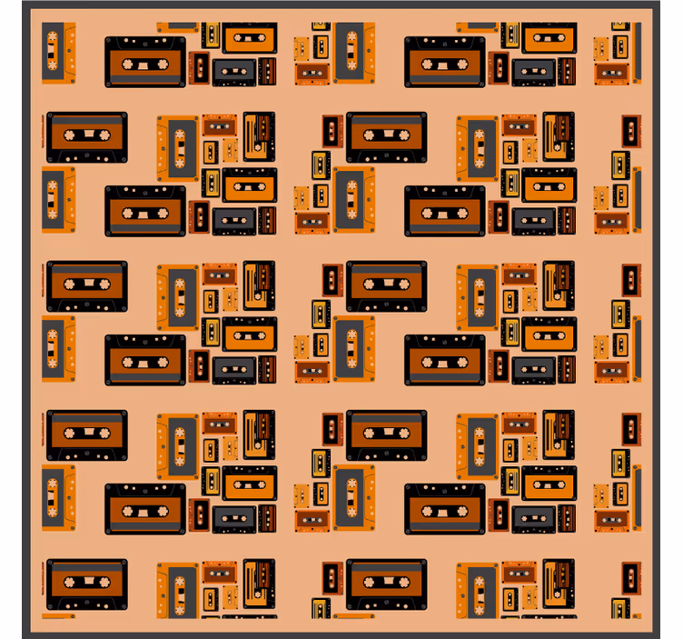 Enge onderzetters met vintage cassettepatronen - TenStickers