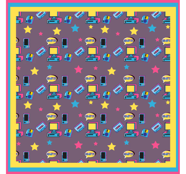Enge onderzetters retro tech patroon - TenStickers