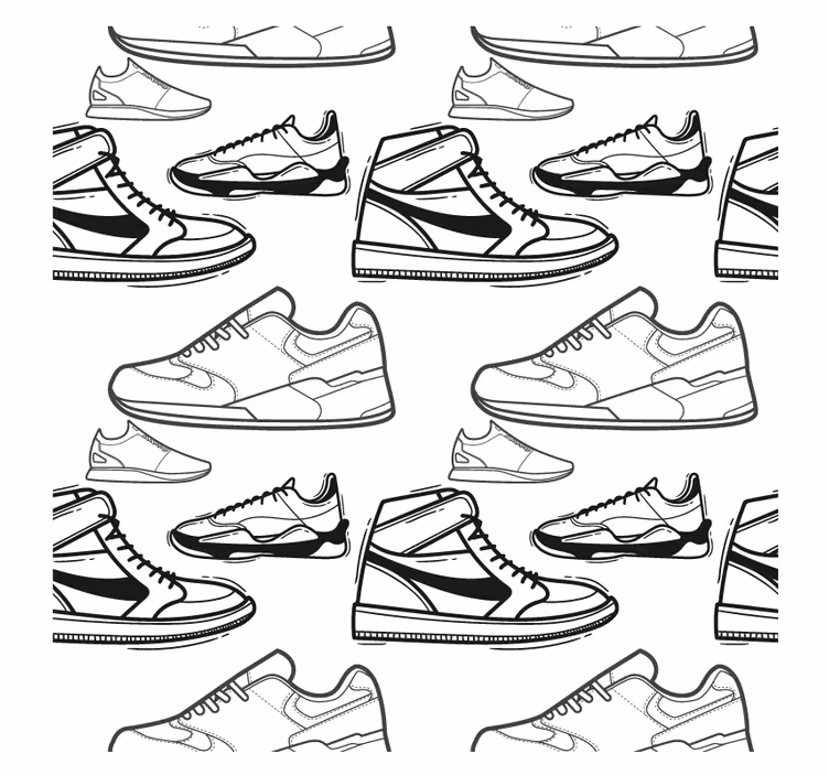 Moderne onderzetters met sneaker outline patronen - TenStickers
