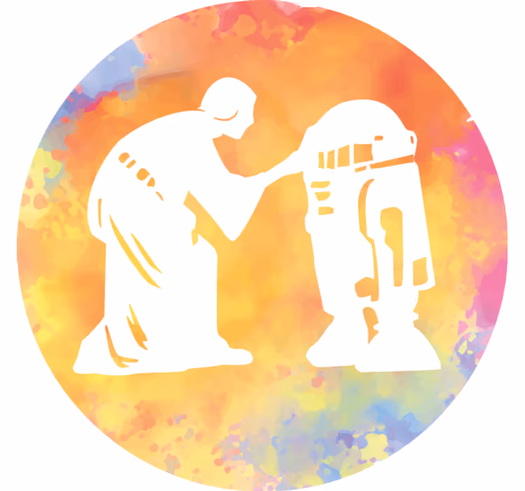 Enge onderzetters character interactie silhouet - TenStickers